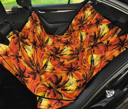 Palm Tree Pattern Print Design A02 Rear Dog Car Seat Cover Hammock