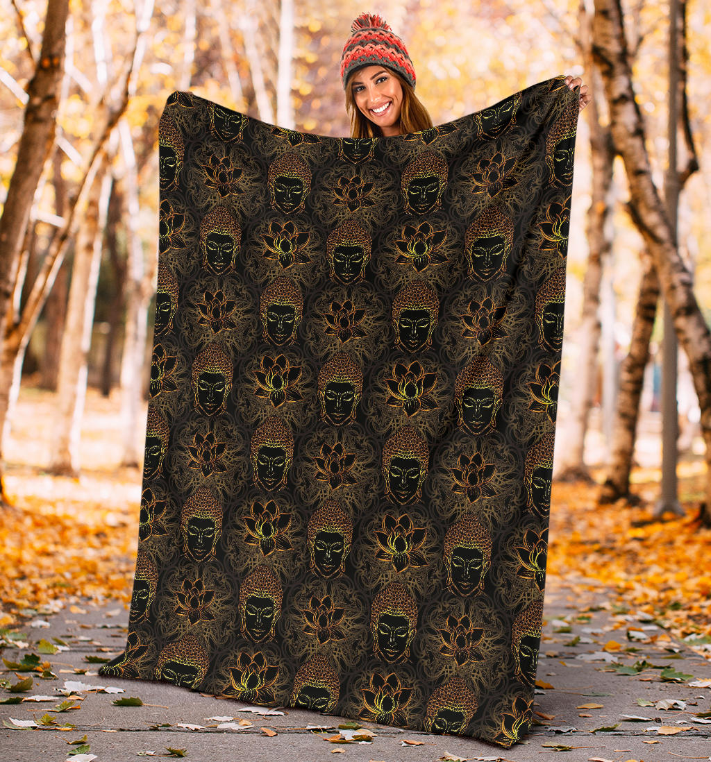 Buddha Pattern Print Design 03 Premium Blanket