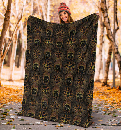 Buddha Pattern Print Design 03 Premium Blanket