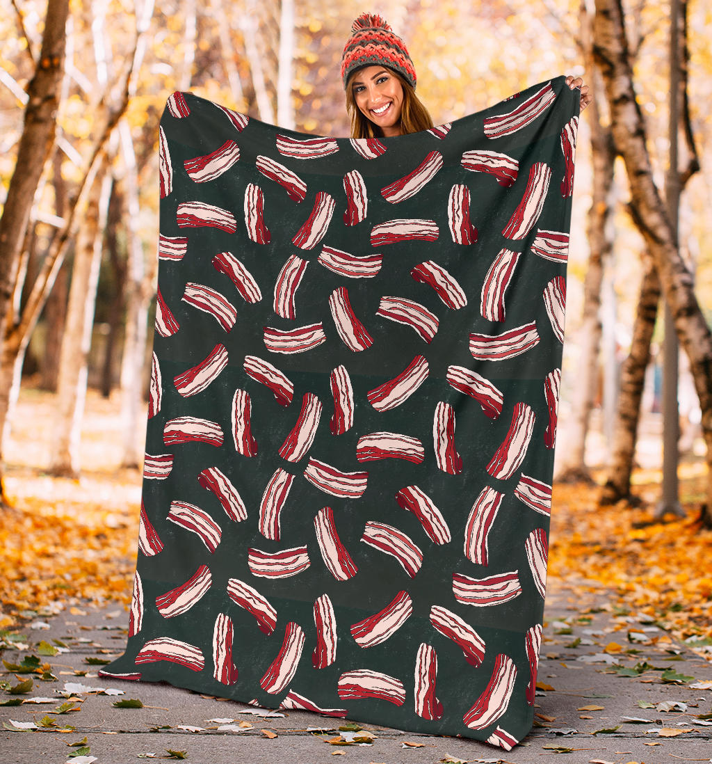 Bacon Pattern Print Design 02 Premium Blanket