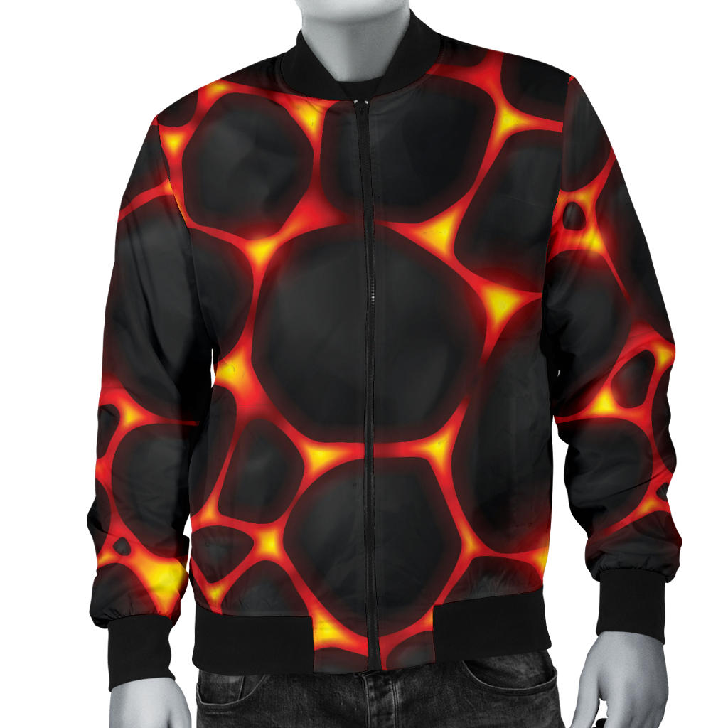 Lava Pattern Print Design 01 Men Bomber Jacket