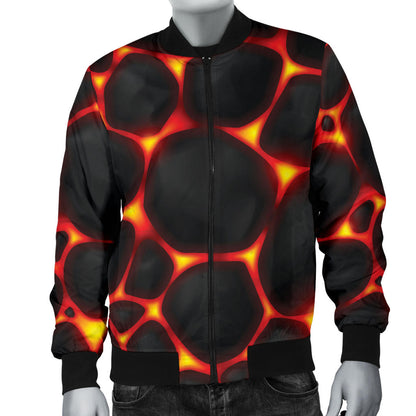 Lava Pattern Print Design 01 Men Bomber Jacket