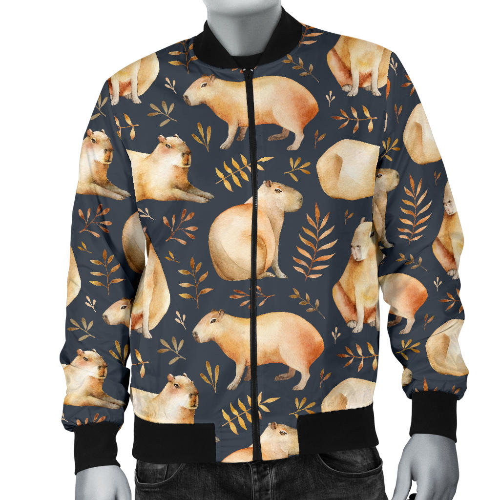 Capybara Pattern Print Design 02 Men Bomber Jacket