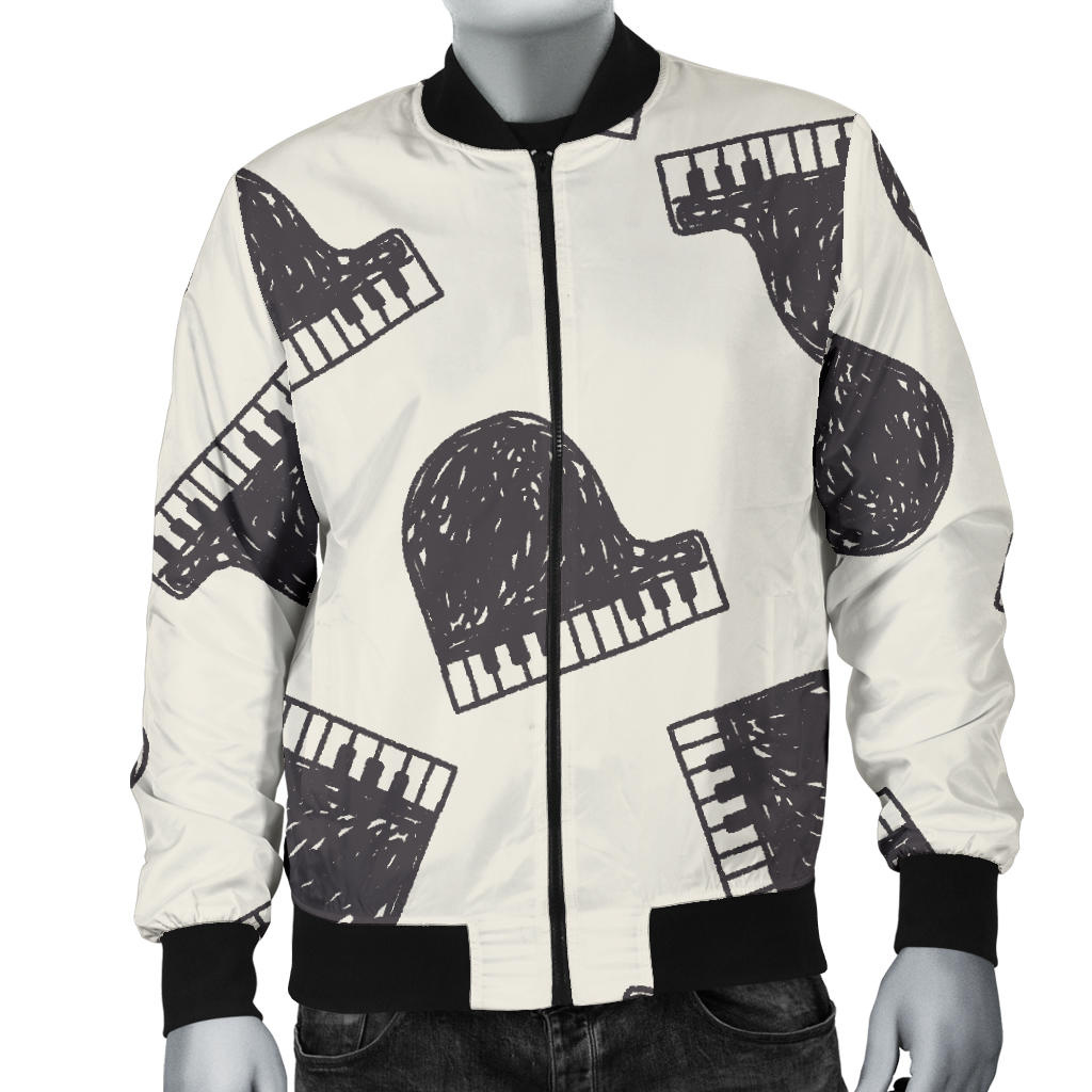 Piano Pattern Print Design 04 Men Bomber Jacket
