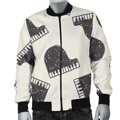 Piano Pattern Print Design 04 Men Bomber Jacket