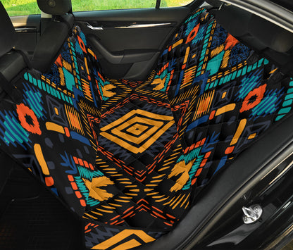 Kente Pattern Print Design 05 Rear Dog Car Seat Cover Hammock