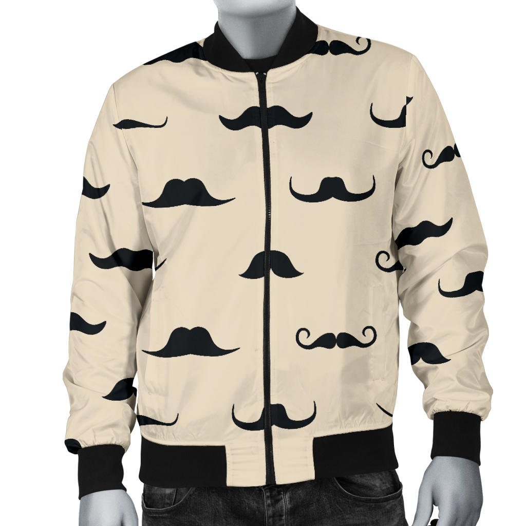 Mustache Pattern Print Design A03 Men Bomber Jacket