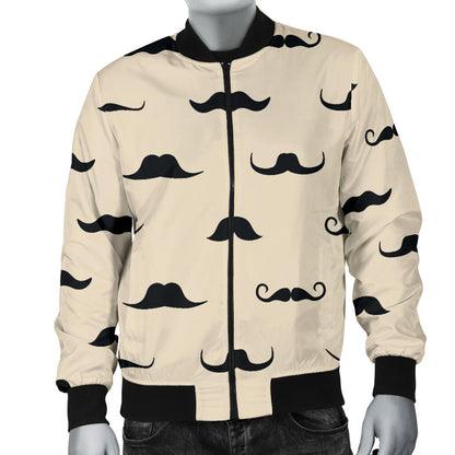Mustache Pattern Print Design A03 Men Bomber Jacket