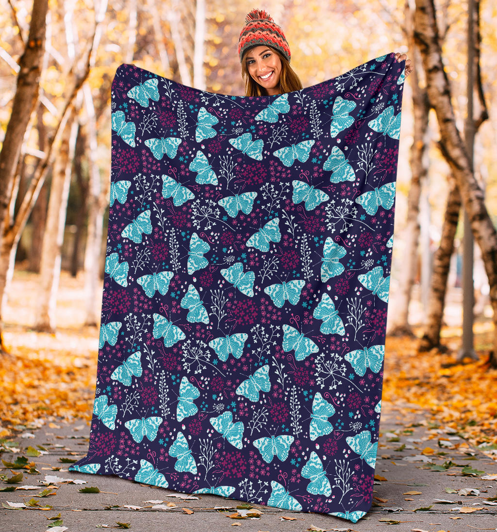 Butterfly Pattern Print Design 011 Premium Blanket