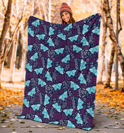 Butterfly Pattern Print Design 011 Premium Blanket