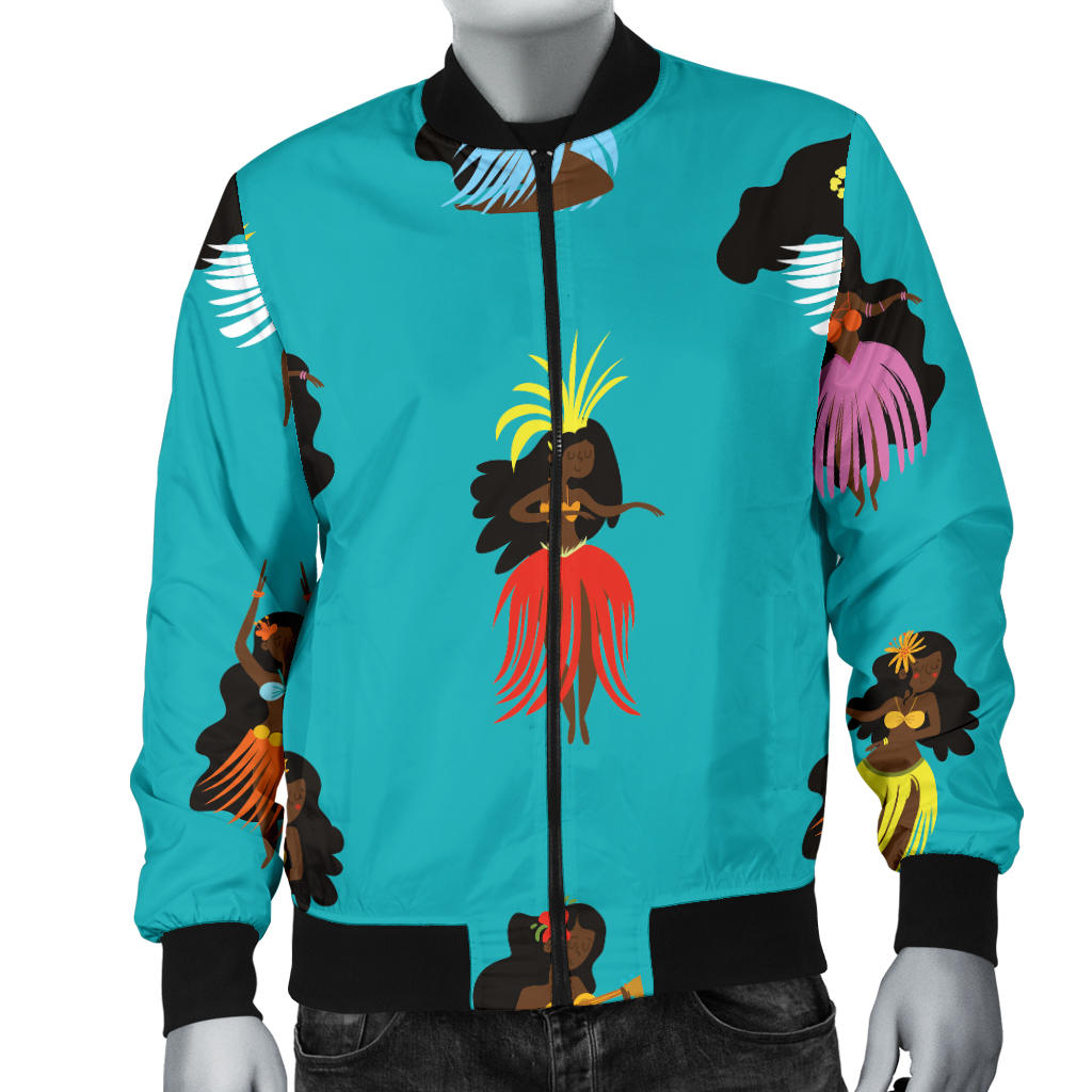 Hula Dancers Pattern Print Design 04 Men Bomber Jacket
