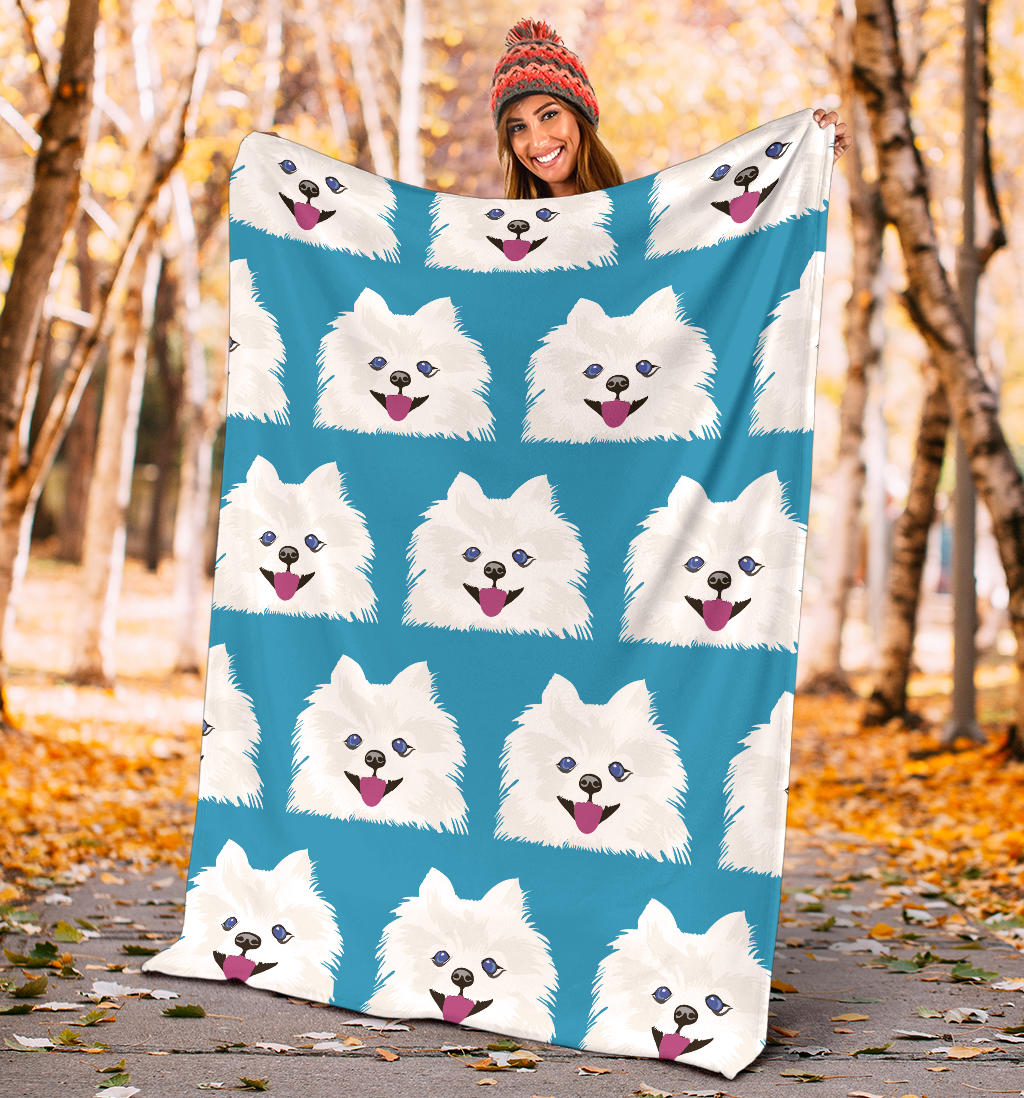 Pomeranians Pattern Print Design A05 Premium Blanket