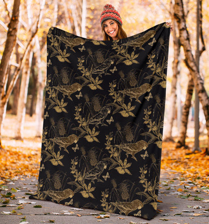 Parakeet Pattern Print Design A05 Premium Blanket