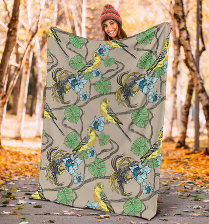 Parakeet Pattern Print Design A02 Premium Blanket