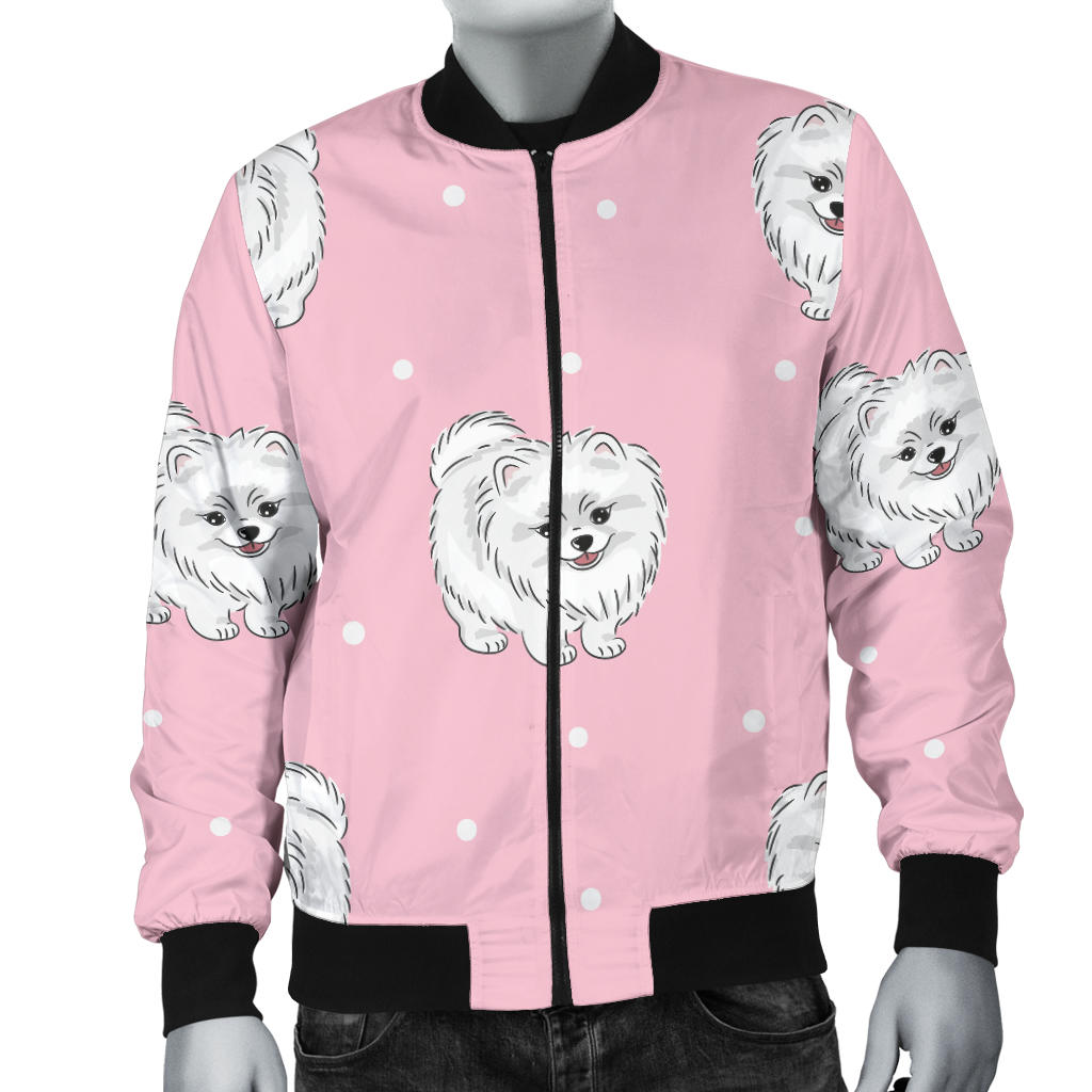 Pomeranians Pattern Print Design A02 Men Bomber Jacket