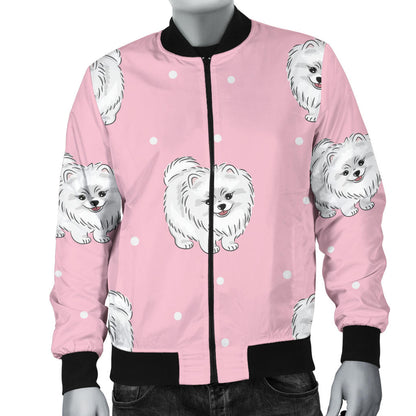 Pomeranians Pattern Print Design A02 Men Bomber Jacket