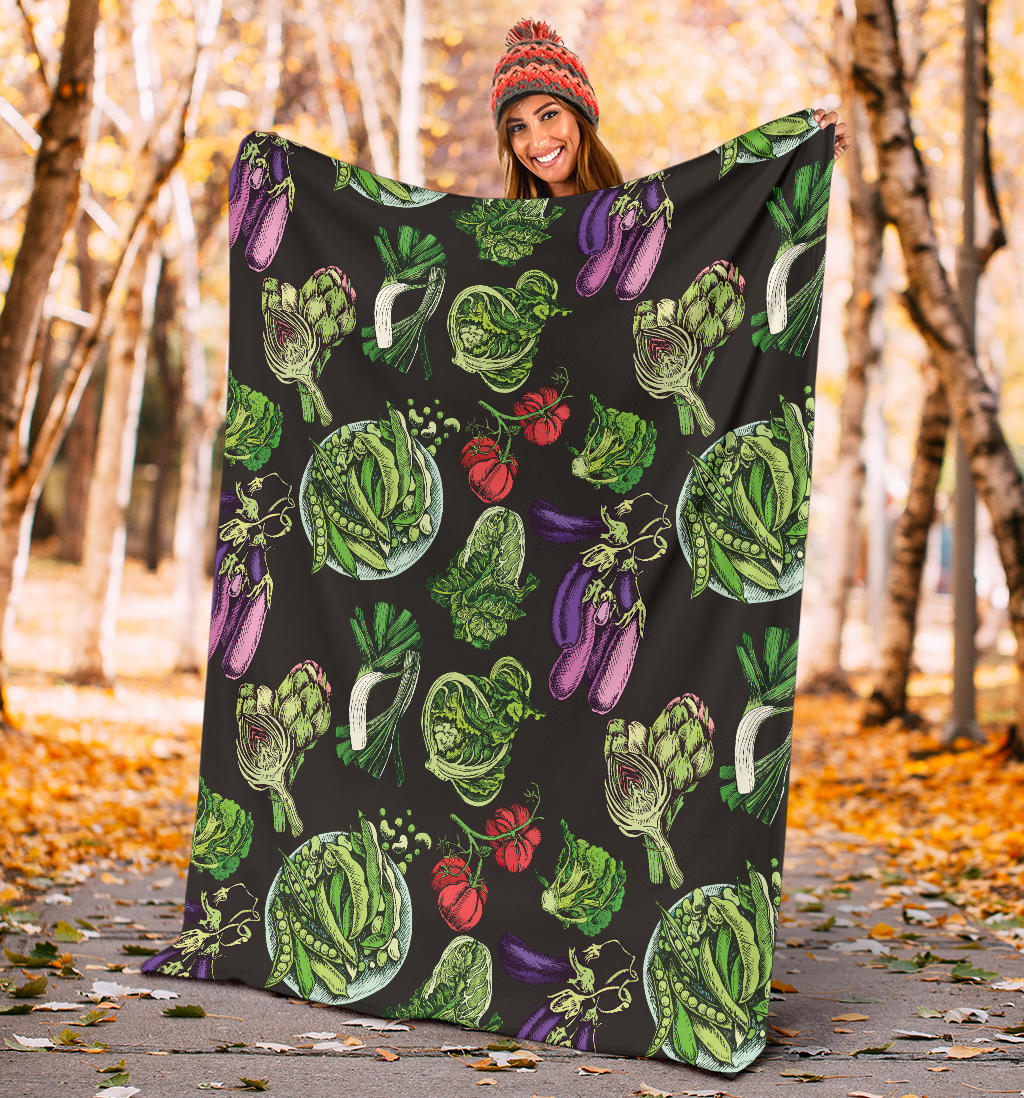 Lettuce Pattern Print Design 01 Premium Blanket