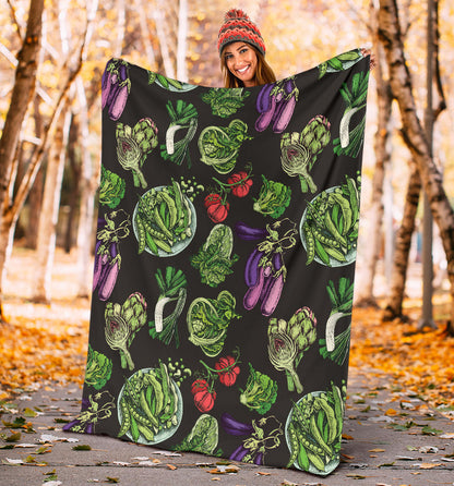 Lettuce Pattern Print Design 01 Premium Blanket