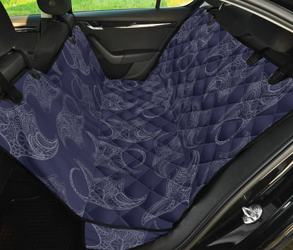 Manta Ray Pattern Print Design 01 Rear Dog Car Seat Cover Hammock