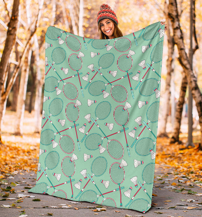 Badminton Pattern Print Design 05 Premium Blanket