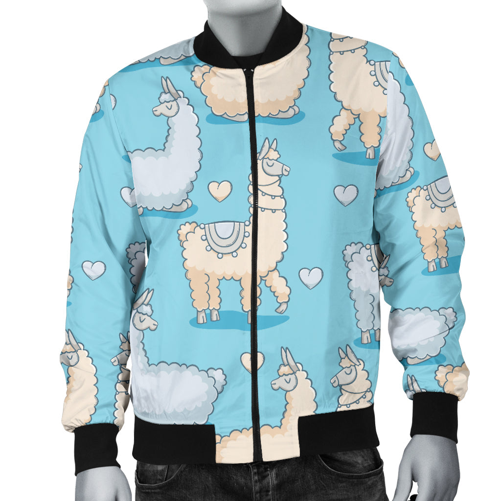 Alpaca Pattern Print Design 06 Men Bomber Jacket