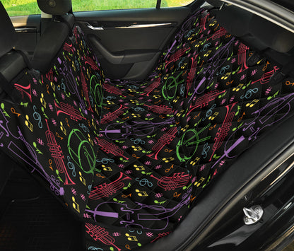 Cello Neon Pattern Print Design 02 Rear Dog Car Seat Cover Hammock