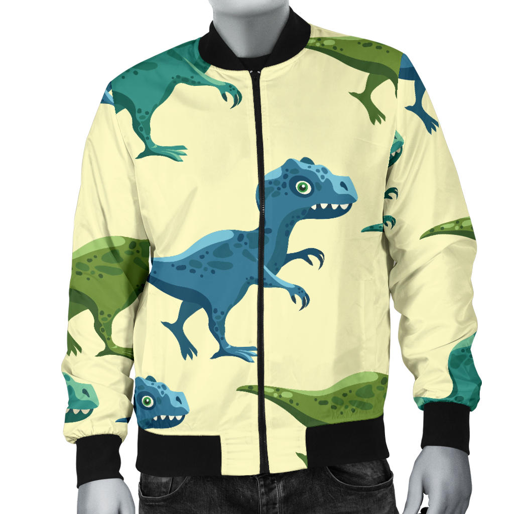 T Rex Pattern Print Design A04 Men Bomber Jacket