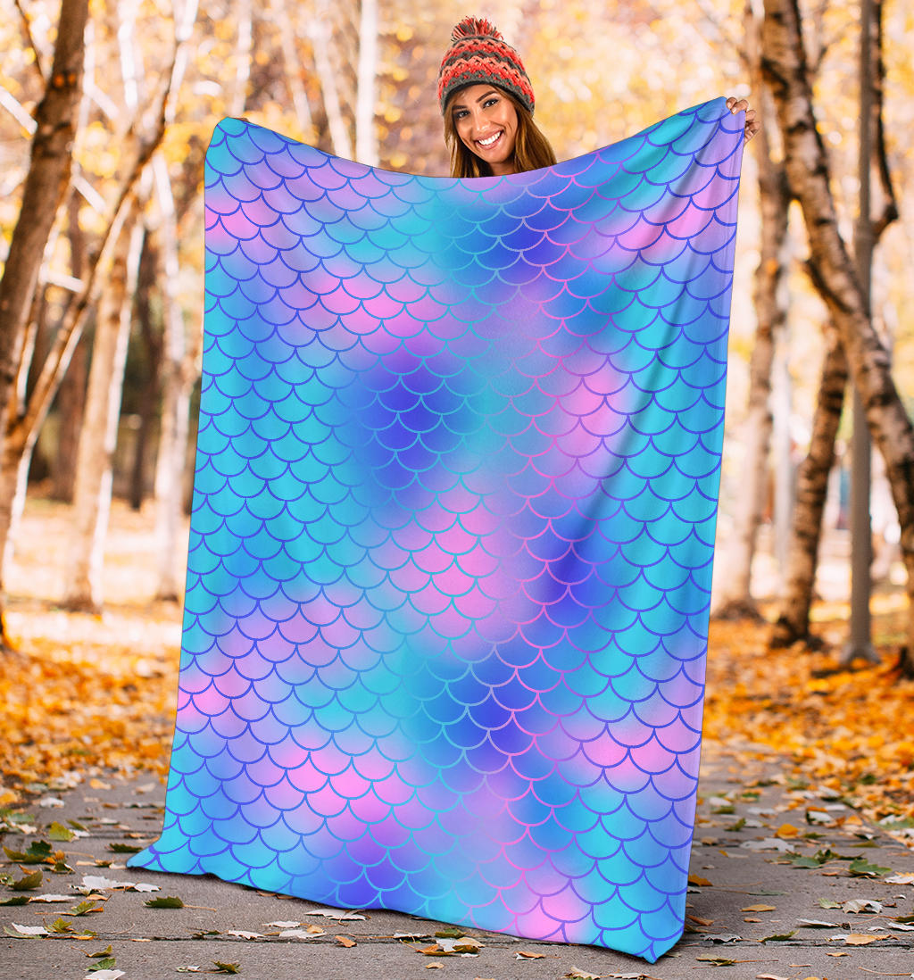 Mermaid Scales Pattern Print Design 04 Premium Blanket