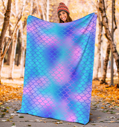 Mermaid Scales Pattern Print Design 04 Premium Blanket