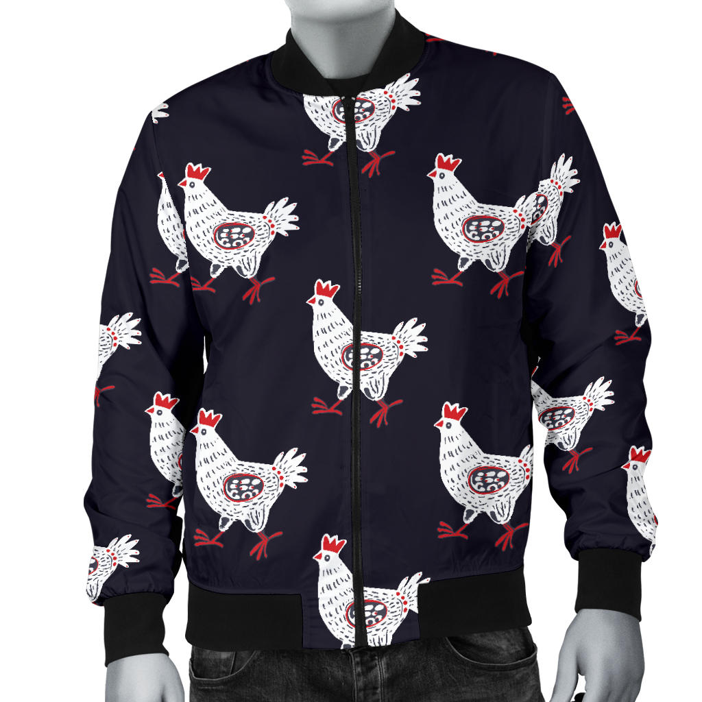 Chicken Pattern Print Design 03 Men Bomber Jacket