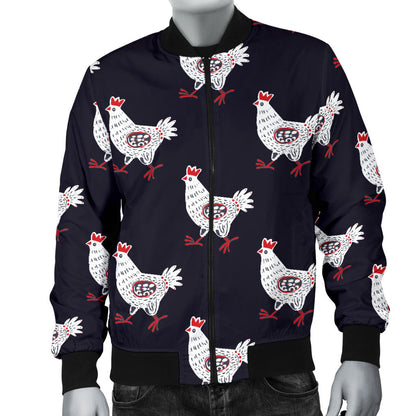 Chicken Pattern Print Design 03 Men Bomber Jacket