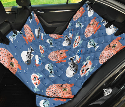 Fugu Pattern Print Design 02 Rear Dog Car Seat Cover Hammock