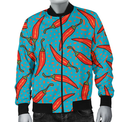 Chilli Pepper Pattern Print Design 05 Men Bomber Jacket