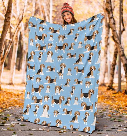 Beagle Pattern Print Design 03 Premium Blanket