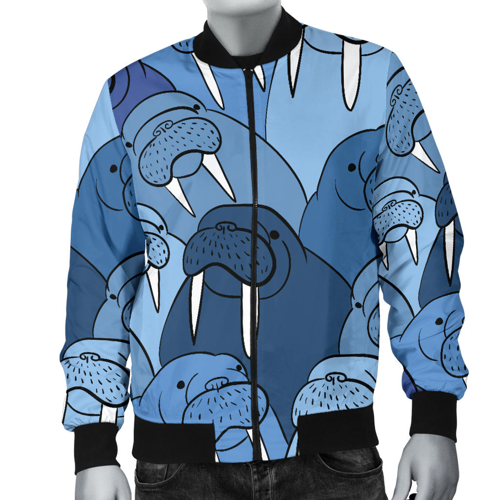 Walrus Pattern Print Design 01 Men Bomber Jacket