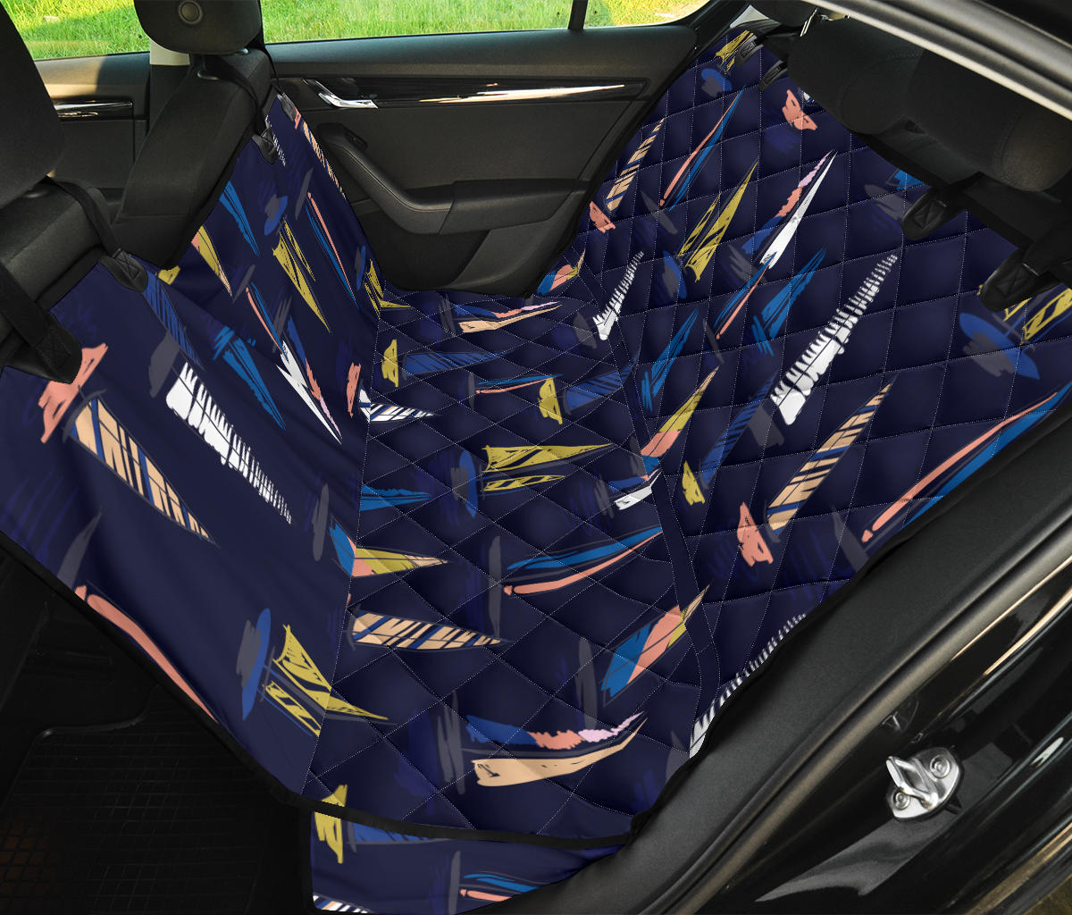 Sailing Ships Pattern Print Design A03 Rear Dog Car Seat Cover Hammock