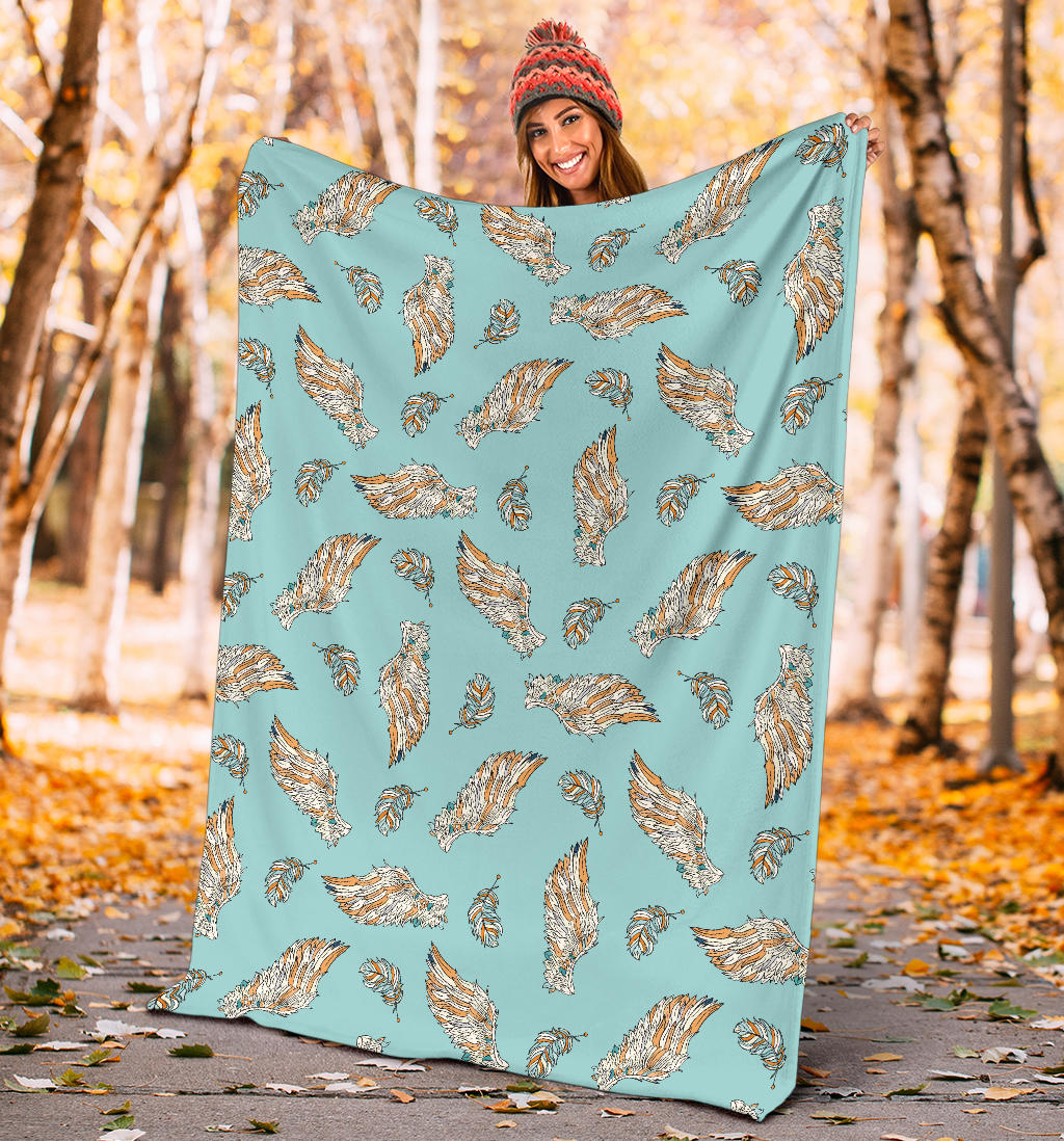Angel Wings Pattern Print Design 03 Premium Blanket
