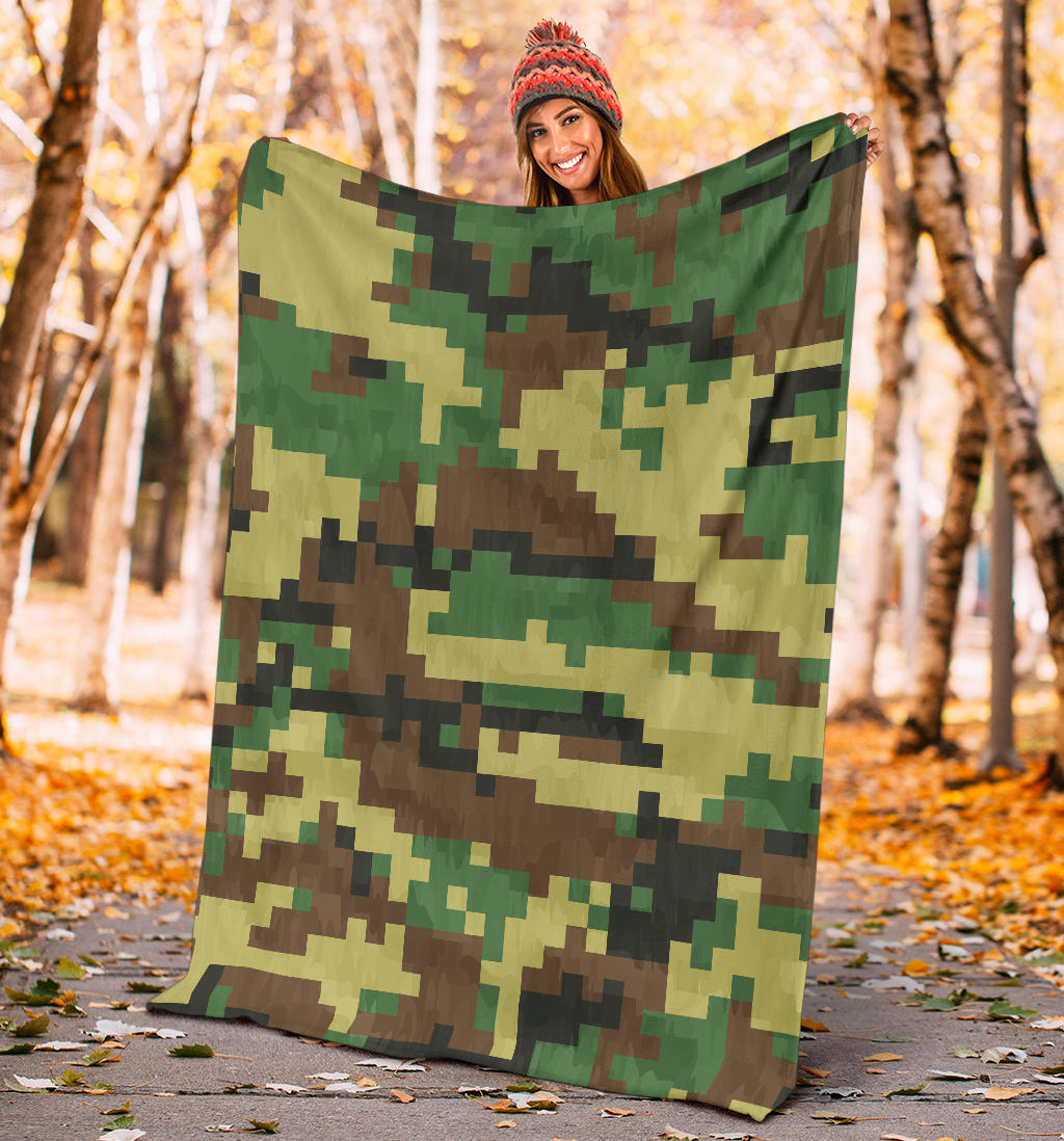 ACU Army Digital Pattern Print Design 02 Premium Blanket