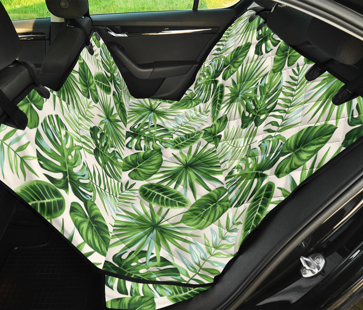 Palm Leaf Pattern Print Design A01 Rear Dog Car Seat Cover Hammock