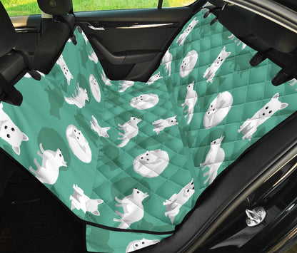 Arctic Fox Pattern Print Design Rear Dog Car Seat Cover Hammock