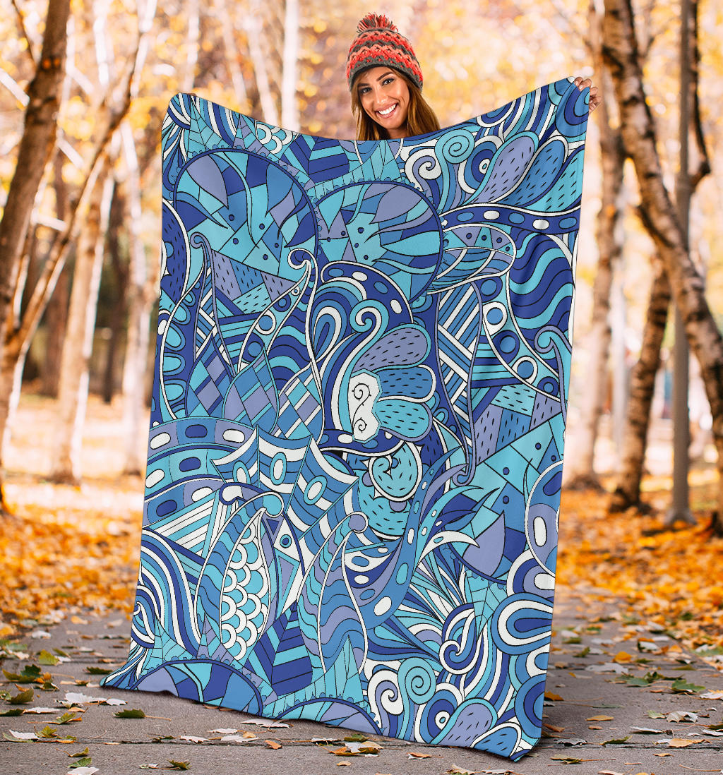Funky Retro Pattern Print Design A02 Premium Blanket
