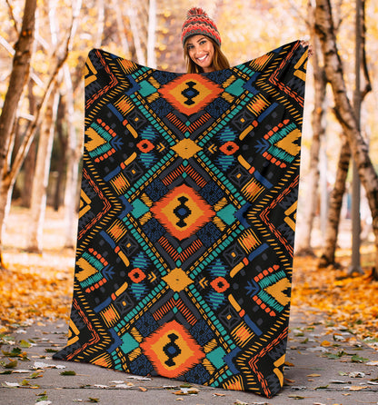 Kente Pattern Print Design 04 Premium Blanket