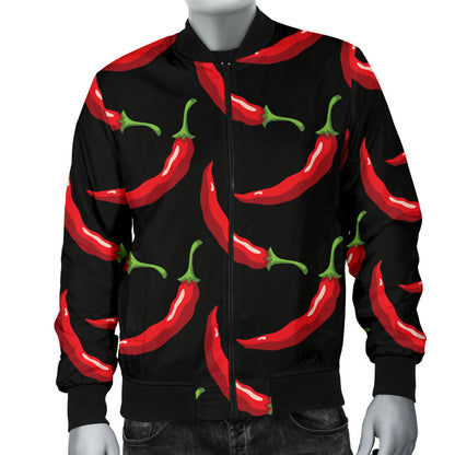 Chilli Pepper Pattern Print Design 01 Men Bomber Jacket