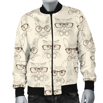Cat Pattern Print Design 02 Men Bomber Jacket