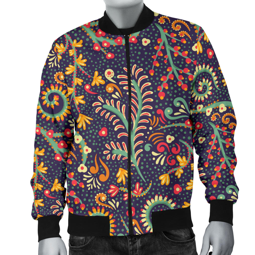 Bohemian Pattern Print Design 08 Men Bomber Jacket