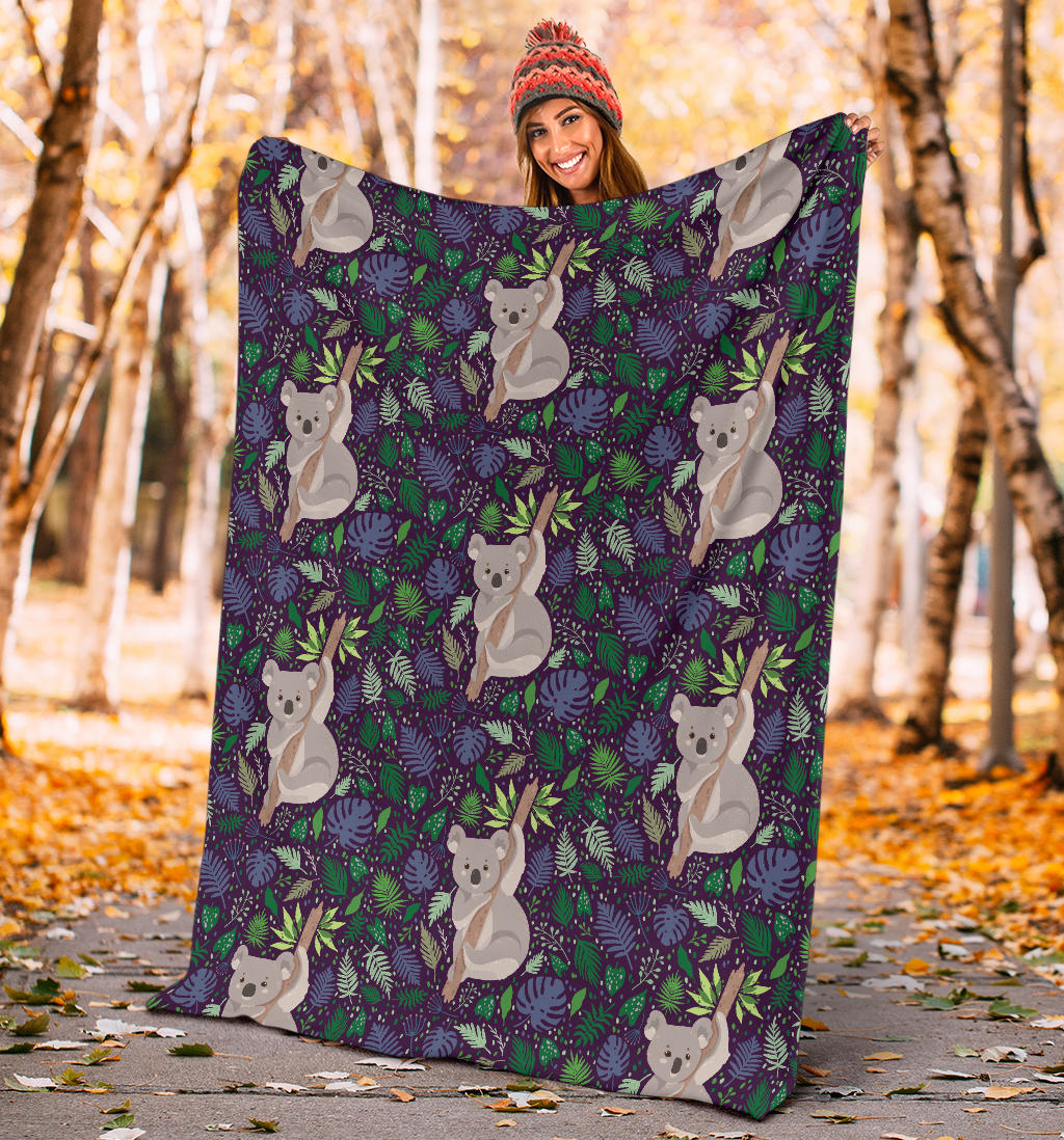 Koala Pattern Print Design 06 Premium Blanket