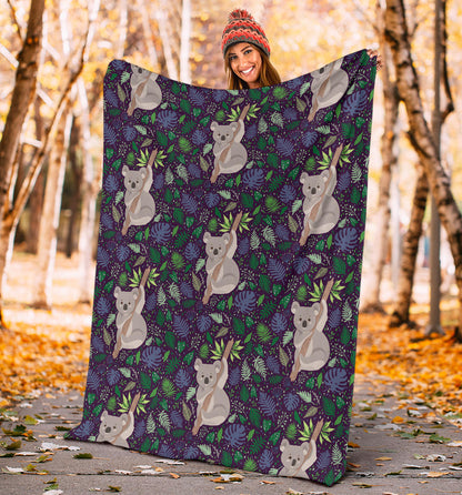 Koala Pattern Print Design 06 Premium Blanket