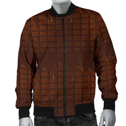 Chocolate Pattern Print Design 01 Men Bomber Jacket
