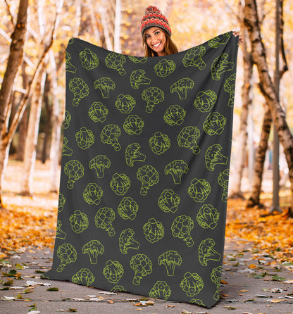Broccoli Pattern Print Design 01 Premium Blanket