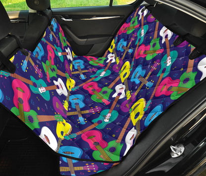Ukulele Pattern Print Design 02 Rear Dog Car Seat Cover Hammock